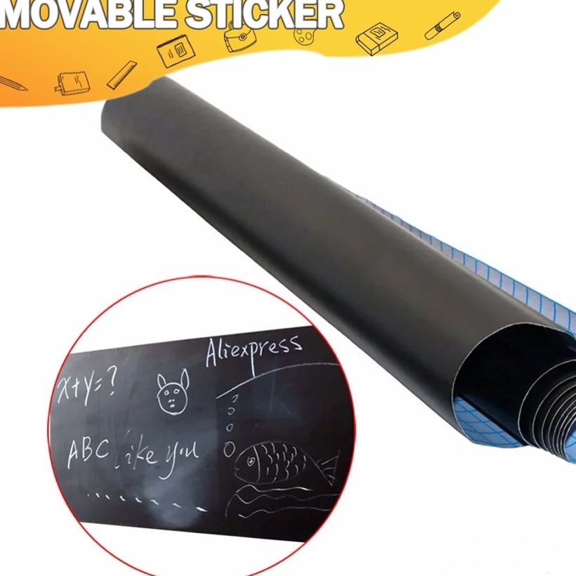 

Premium 452 cm Stiker Papan Tulis White Board Erasable Blackboard and Whiteboard Stickers Removable Vinyl Draw Erasable Hitam Putih