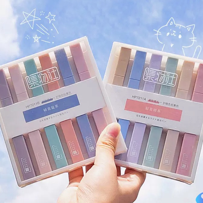 

Sale Stabilo highlighter pastel marker Highlighter marker Morandi color Macron pastel double tip 6 colors