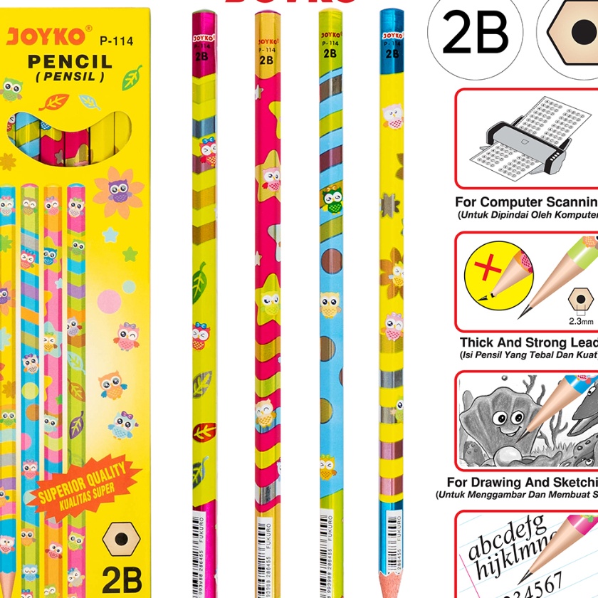 

HJ6 Pencil Pensil Joyko P114 2B 1 BOX 12 PCS