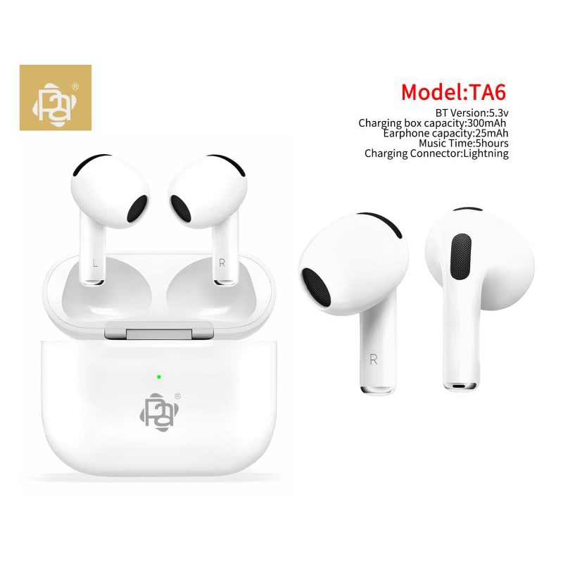 Headset bluetooth PAPADA TA6 TWS true WIRELESS HENSET HANDSFREE EARPHONE