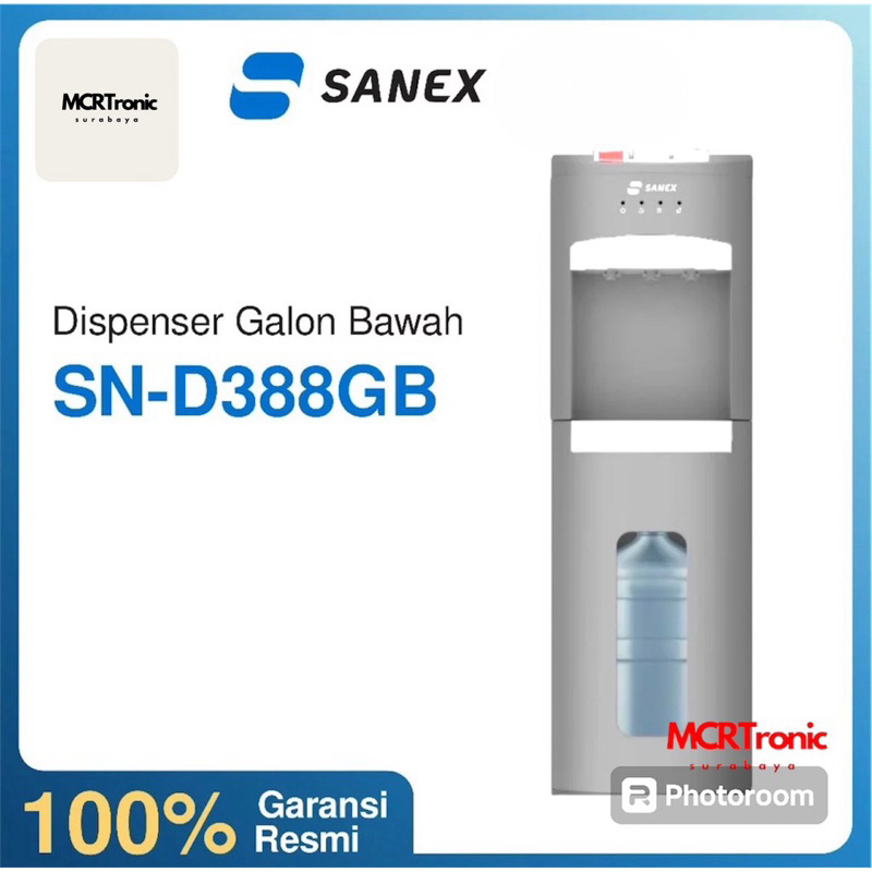 Sanex SN-388GB WATER DISPENSER GALON Bawah Panas,Normal,Dingin Bergaransi Resmi 2Thn