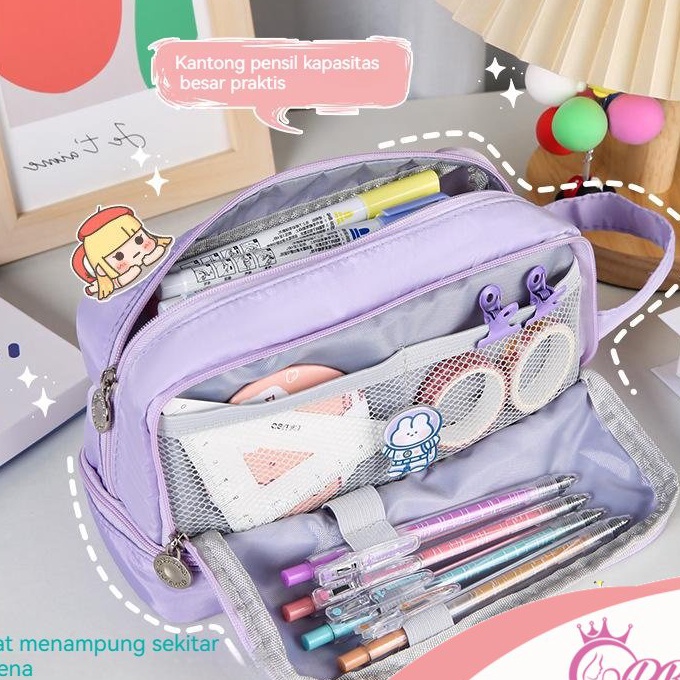 

FG2 CODBesar Jumbo Pencil Cases Large Capacity Pencil Bag Pouch Holder Box for Girls Office Student Stationery Organizer School Supplies Tempat Kosmetik Bag