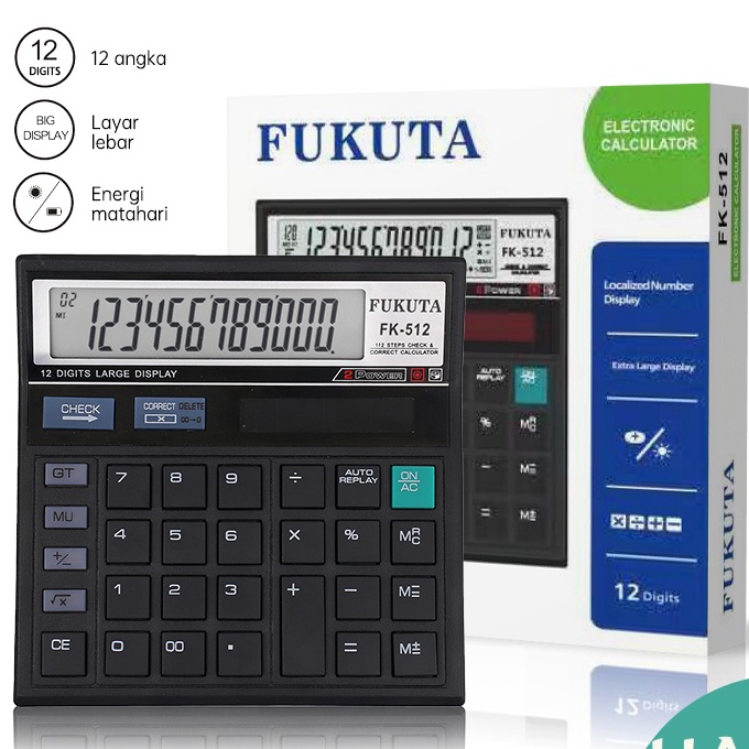 

KI3 Kalkulator FK512 Energi Matahari 12 Digit Kalkulator Electronik Kakulator Dagang Besar Alat Hitung Calculator Check FUKUTA