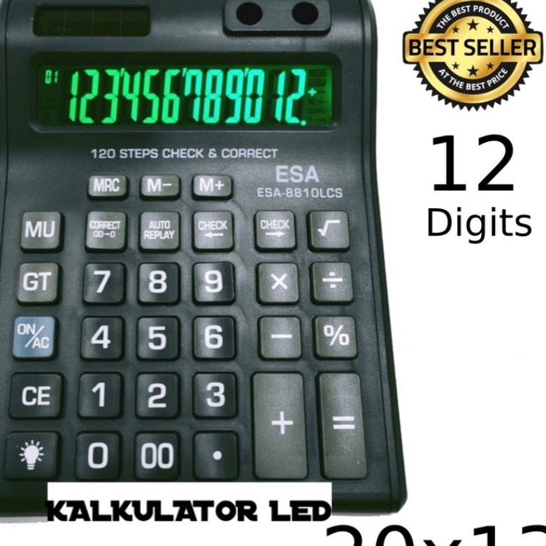 

Ekstra Kalkulator Digital LED 2 Layar 12 Digit ESA Kalkulator Check