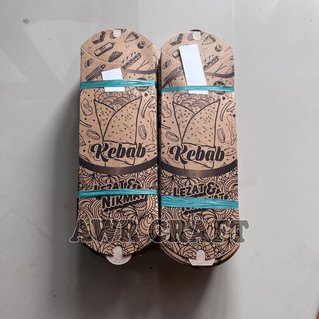 Kemasana Kebab Mini Coklat Ukuran 21x8 cm //Wadah Kebab Mini // Box Kebab