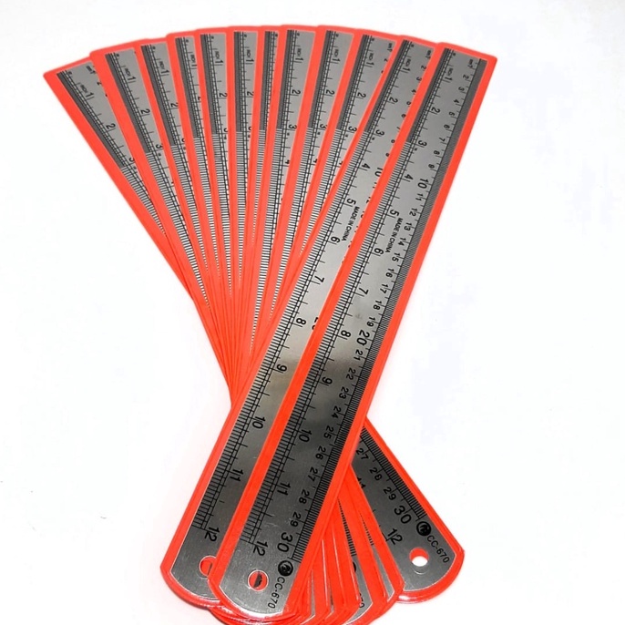 

FG2 Harga Grosir 1packs12pcs Penggaris Stainless 3cm CC67