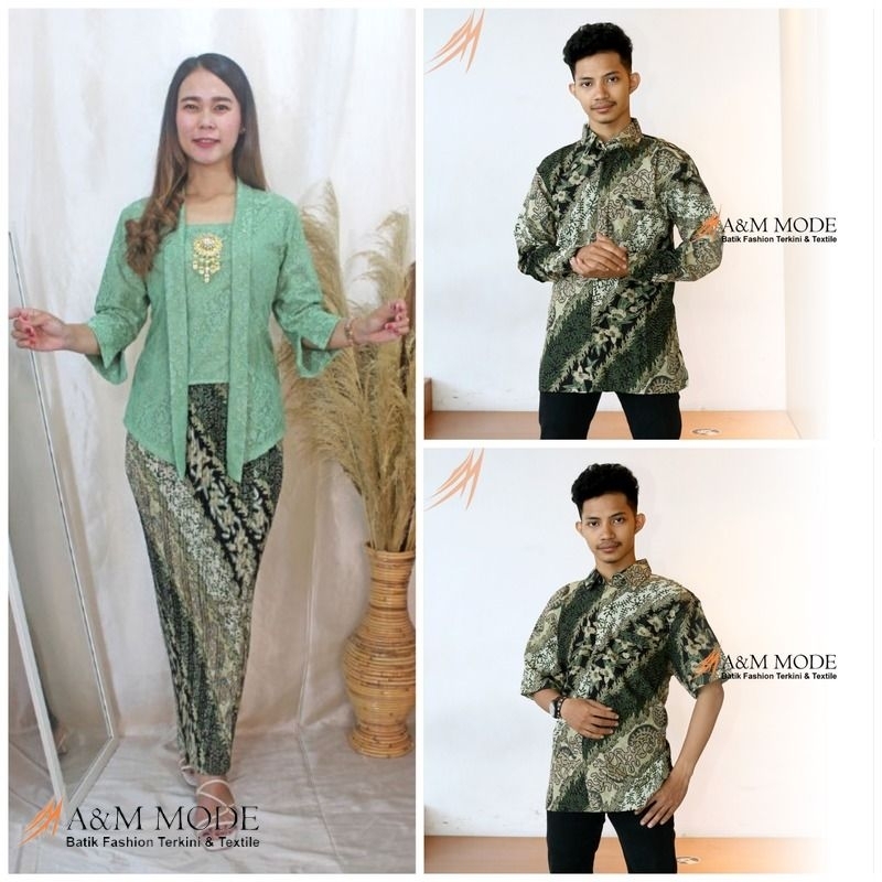 A&M MODE/COUPLE KEBAYA KUTU BARU/COUPLE KEMEJA PANJANG SET KEBAYA/KUTU BARU BROKAT/KEMEJA LENGAN PAN