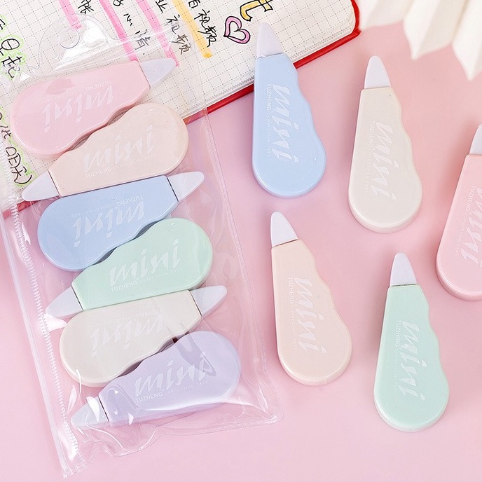 

Hemat IDgrosir 6pcs Correction Tape Set Pouch Tipe X Mini Koreksi Pena Travel Size IDGST478