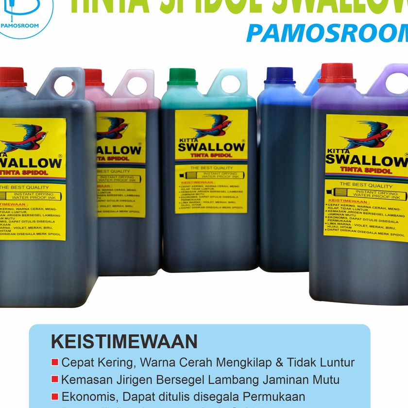 

Gila Pamosroom Tinta Spidol Permanent KITTA Swallow Biru Violet Tinta Swallow Original