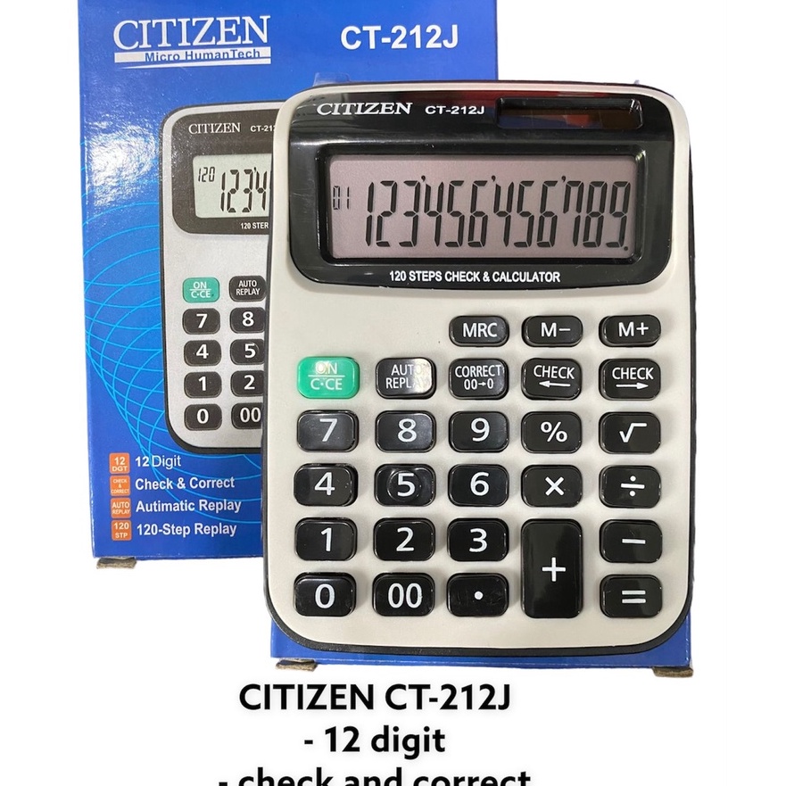 

KP8 Kalkulator Citizen CT212J CT 212 J 12 Digit Check Correct