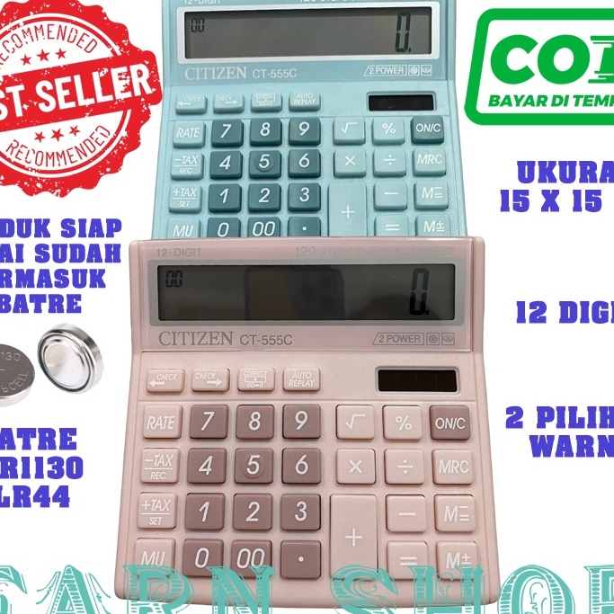 

HJ6 KALKUKATOR FANCY WARNA WARNI CITIZEN CT 555C CT555C CT555