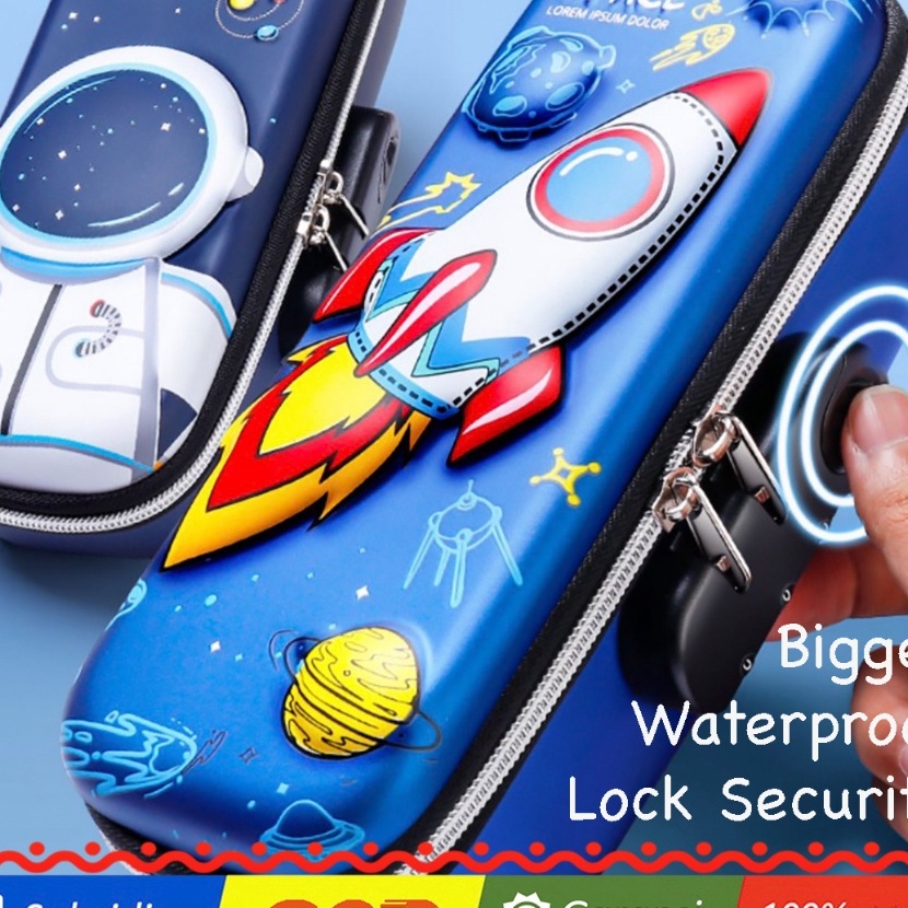 

Cepat WWH14C Tempat Pensil EVA Sekolah BESAR LOCK KUNCI School Pencil Bag Box MKT