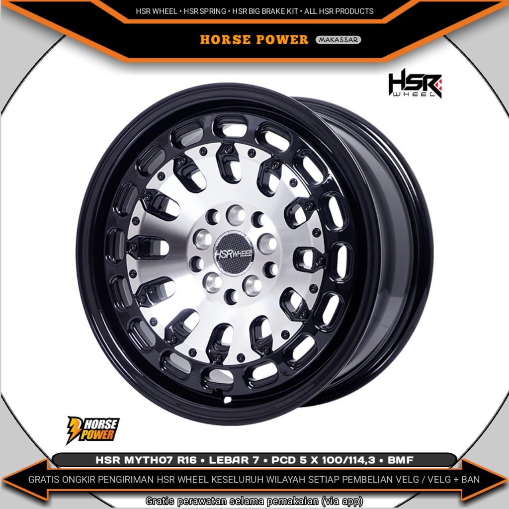 Velg R16 • Mobil 5 Baut Roda • Pcd 5 x 100/114,3 • Hsr Myth07 • Myth07x