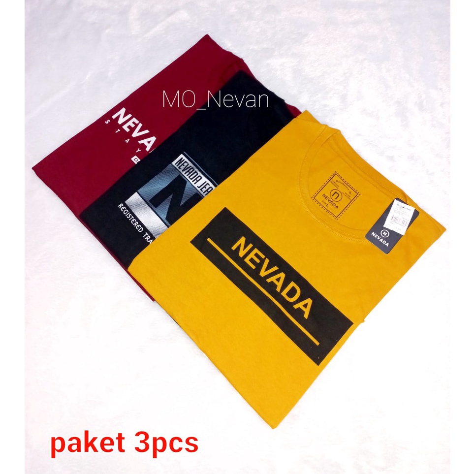 Dijamin Hemat  PAKET 3pcs 1 rb Katun Combet 28s Ukuran M L XL XXL XXXL jumbo  kaos nevada pria wanit