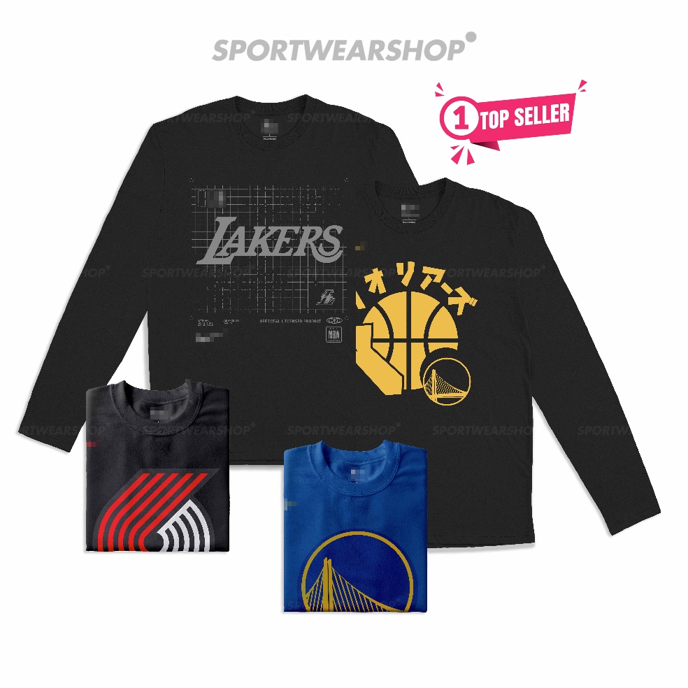KODE S24E Baju Basket Pria Wanita Kaos NBA T shirt lengan Panjang Longsleeve NBA Team Logo Spesial E