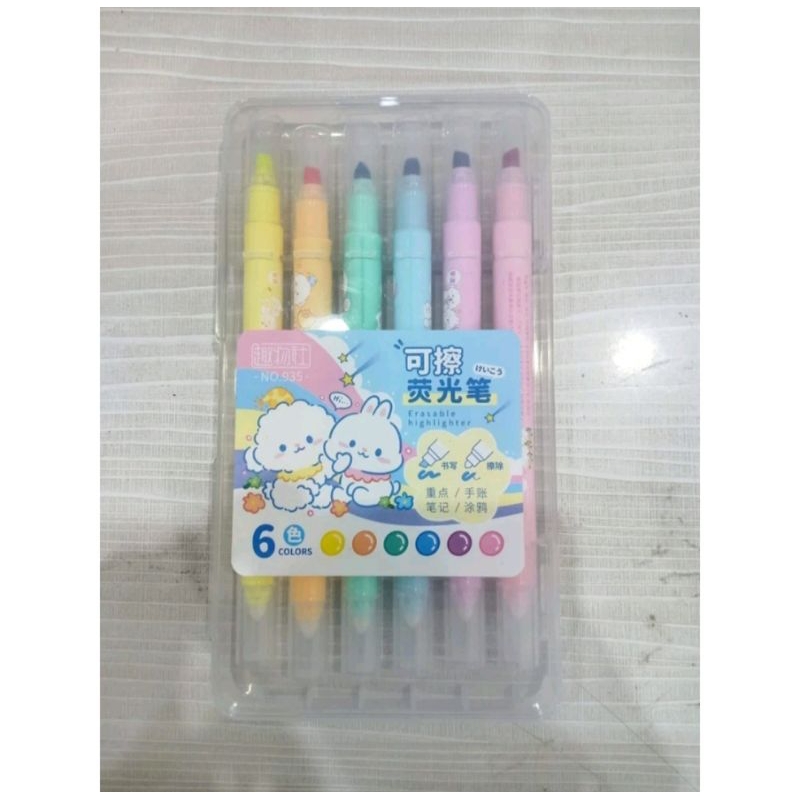 

isi 6pcs STABILO HAPUS erasable highlighter no. 935 melody perlengkapan sekolah, stabilo warna