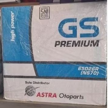Accu/aki Mobil Merk GS ASTRA PREMIUM NS70 Basah