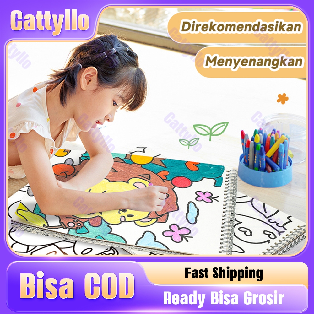 

31 lembar Paket Melukis Anak/ Cat Air / Buku Cat Mewarnai / Watercolour Painting / Buku Gambar Anak Lukisan
