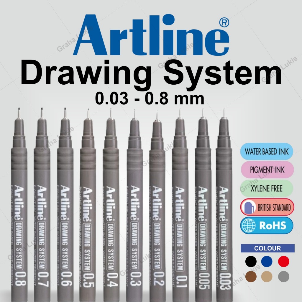 

Artline Drawing System Black / Red / Sepia / Gray / Pale Brown / Blue - Artline Drawing Pen