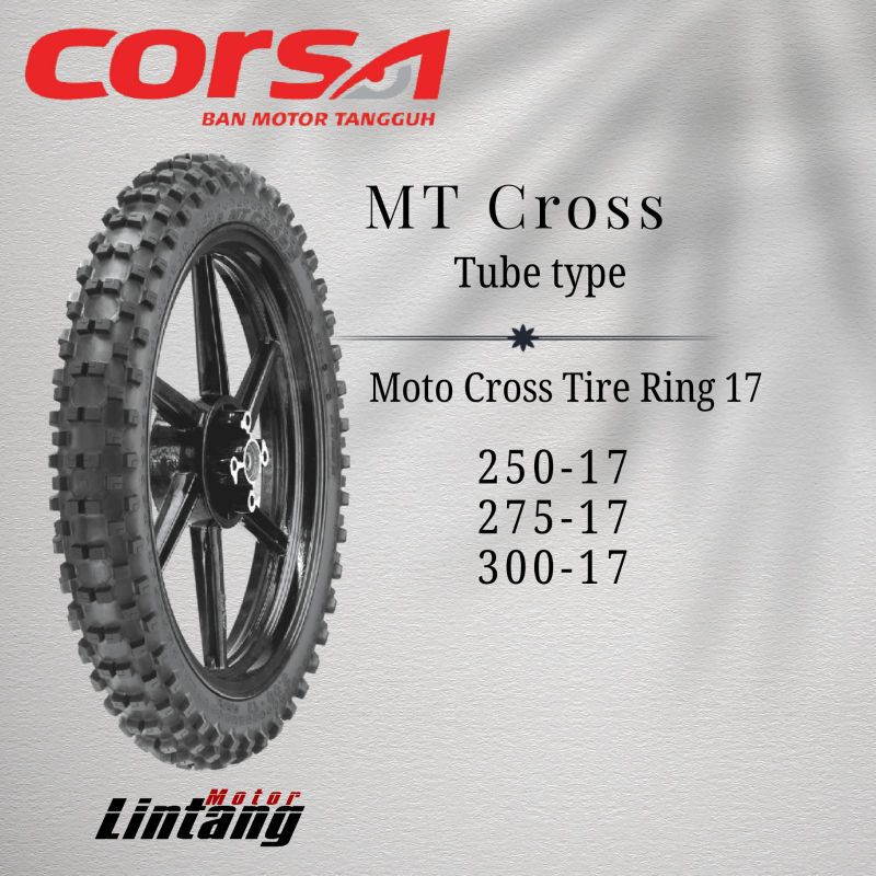 Yukk Ban Kross Corsa MT Cross Tire Ring 17 Tubetype (non Tubeless Ban Dalam) Trail 250-17 275-17