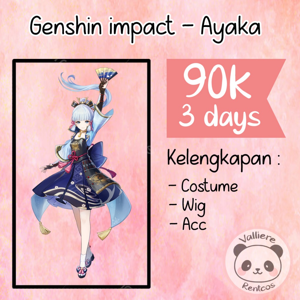 Rental kostum Genshin impact Ayaka