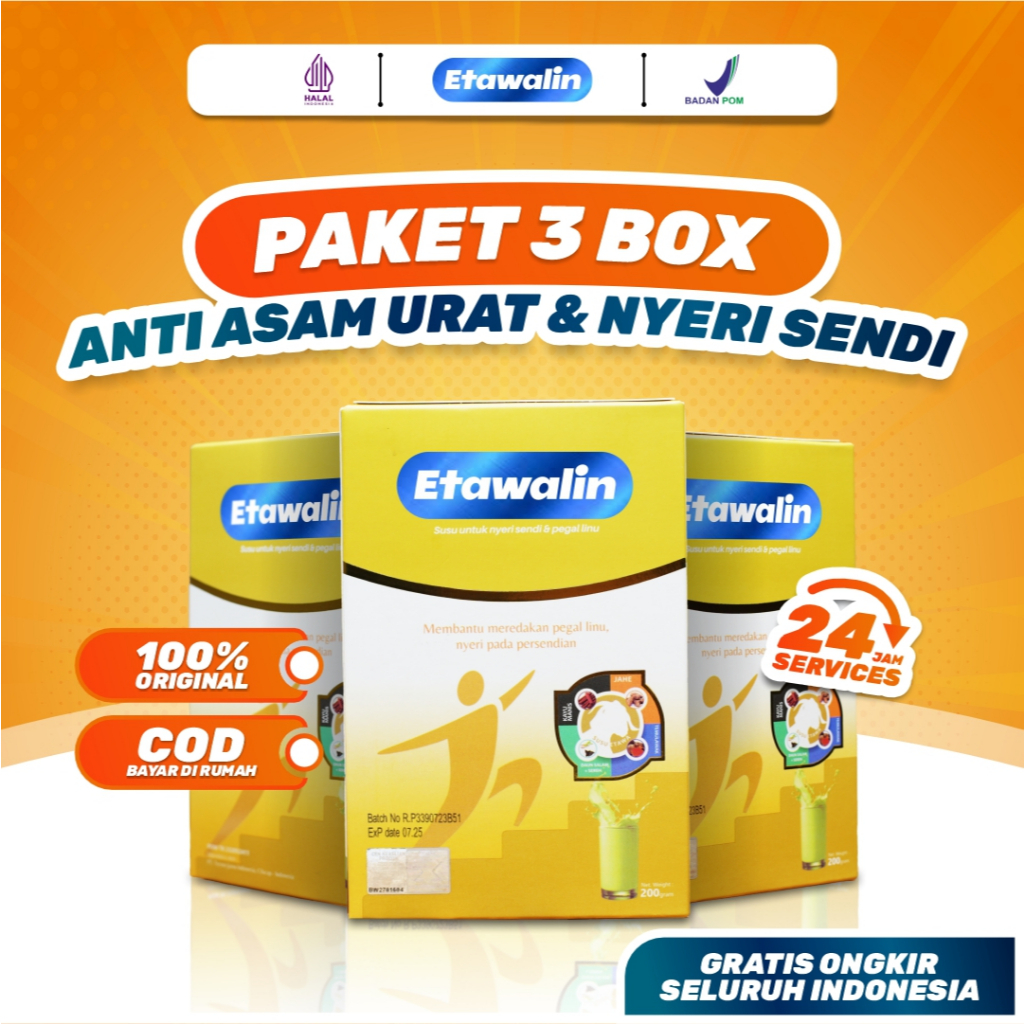

Paket 3 Box Etawalin - Susu Kambing Etawa Original Atasi Asam Urat Rematik Reumatik Nyeri Sendi Menjaga Kepadatan Tulang dan Sendi