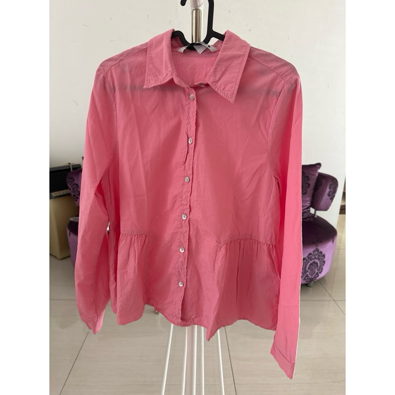 NBU zara shirt pink peplum