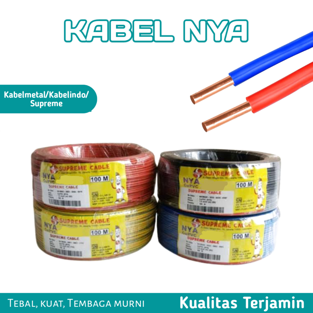 Kabel NYA 50 mm2 merek Supreme/Kabelmetal/Kabelindo