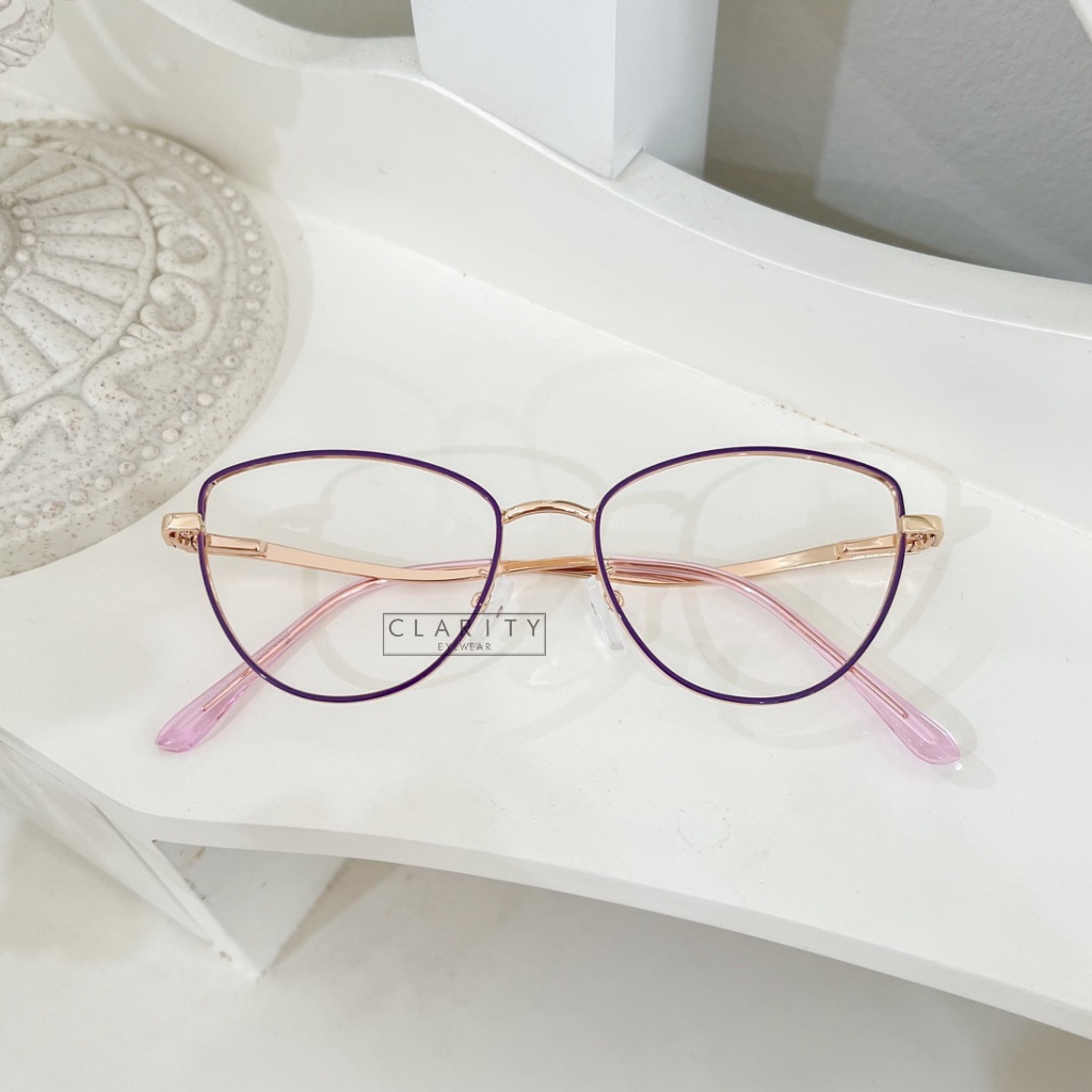 CLARITYEYEWEAR #6658 Frame Kacamata Wanita Fashion Bluechromic,Photochromic