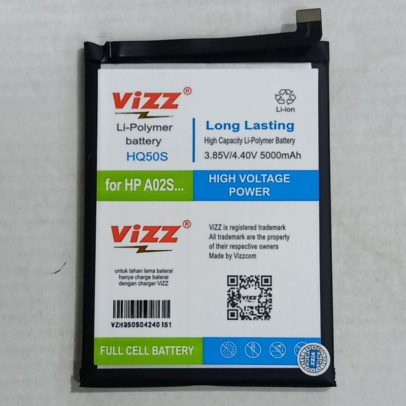 baterai double power baterai vizz hq50s for samsung a02s