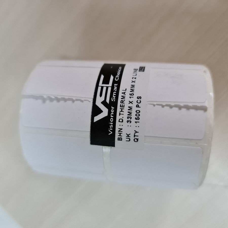 

Label Barcode Stiker Thermal 33 X 15 2Line 1500Pcs