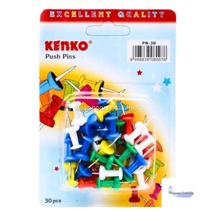 

Kenko Push Pin PIN-30 Paku Pin Warna Tusukan Gabus Styrofoam -KhayanganStationery