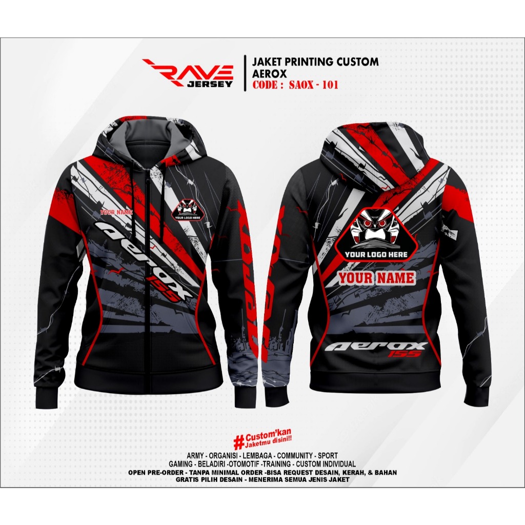 JAKET MOTOR AEROX FULL PRINTING SUBLIM CUSTOM (DESAIN SUKA SUKA)