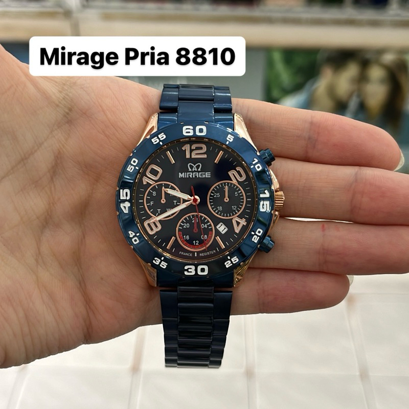 Jam Tangan Mirage 8810 Pria Rosegold Blue