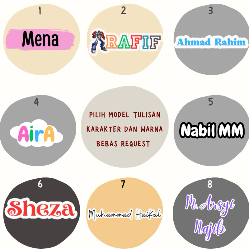 

stiker kain custom A4 besar