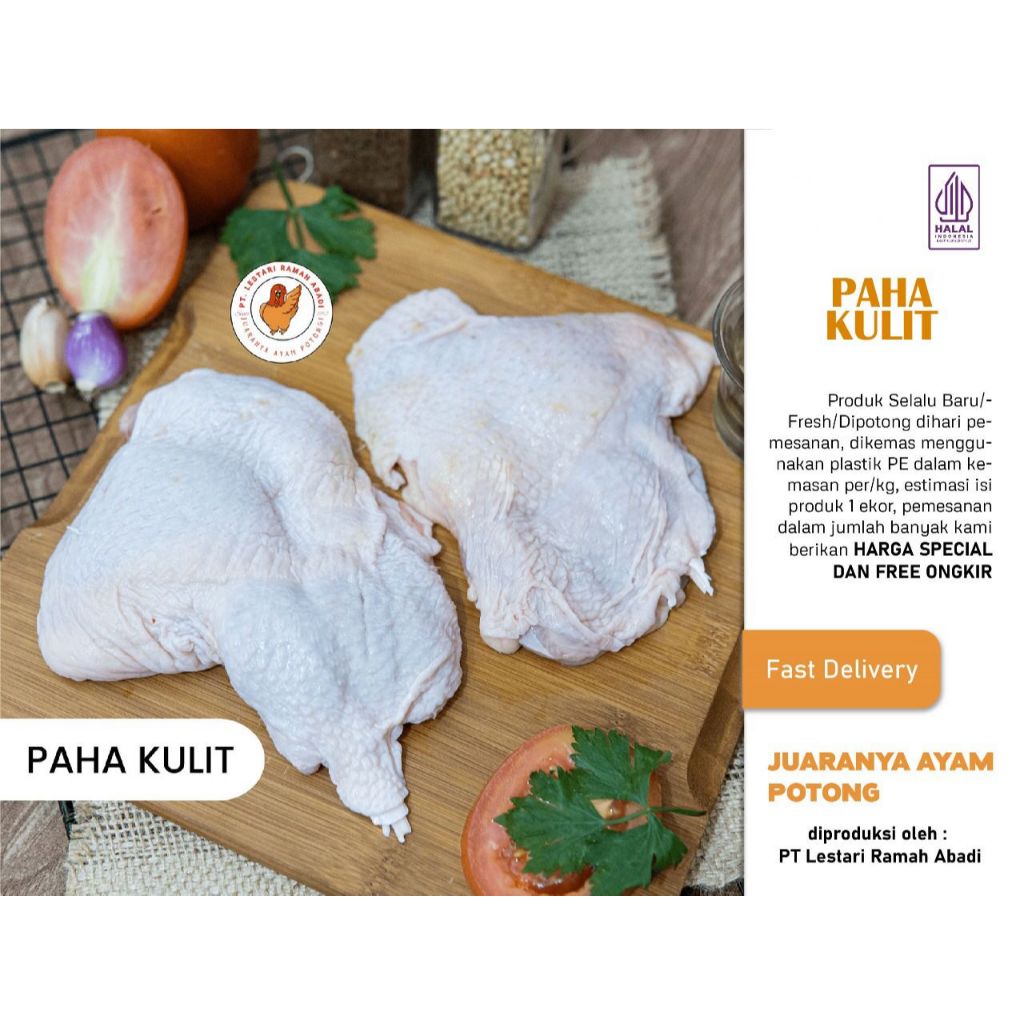 

Daging Ayam Paha Fillet Boneless Dengan Kulit 1Kg