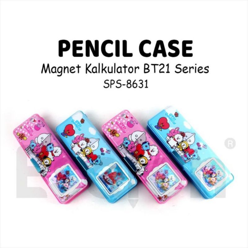 

Kotak pensil magnet fancy + kalkulator gambar animasi ATK