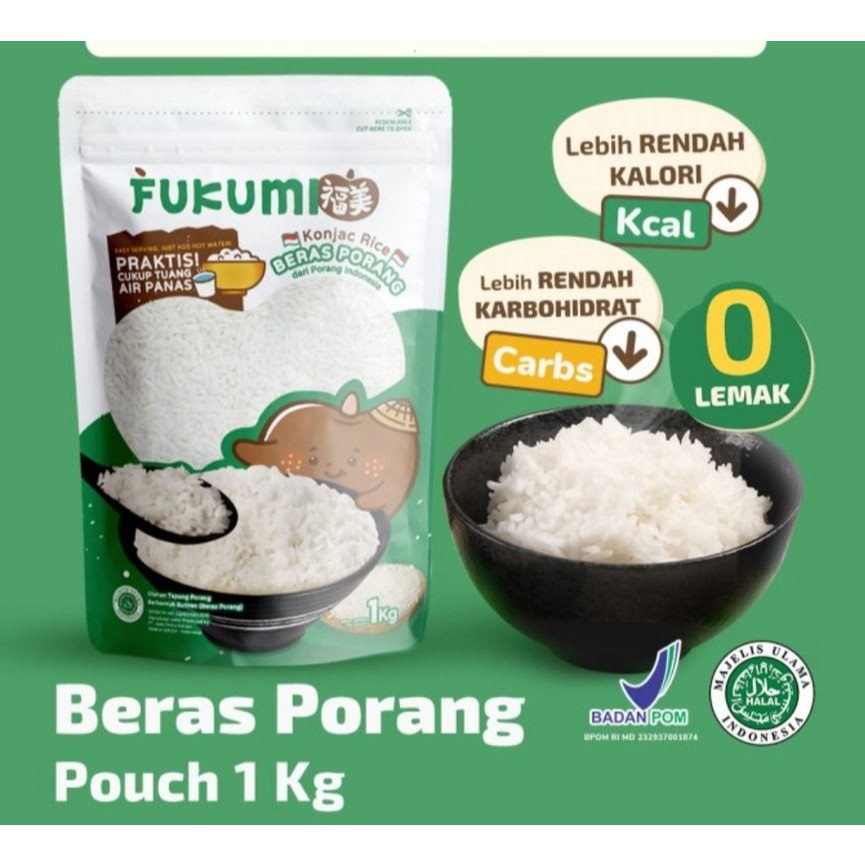 

Fukumi Beras Porang POUCH 1 KG Shirataki Rice Beras Diet
