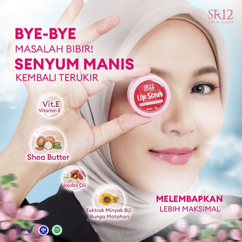 Lip Scrub SR12/Scrub Bibir/Scrub Bibir Hitam/Scrub Bibir Kering