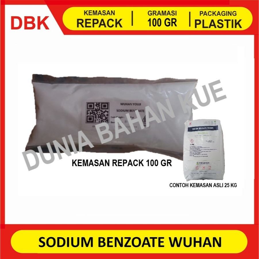 

SODIUM BENZOATE WUHAN CHINA - REPACK 100 GR / PENGAWET FOOD GRADE BENZOAT