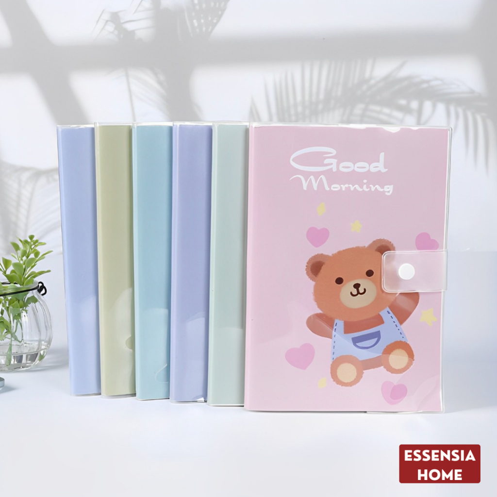 

ESSENSIA Buku Catatan Harian Notebook Diary Jurnal Button Buckle A5 Love Bear - Pink