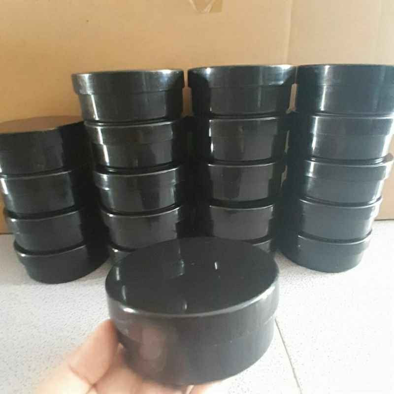POT LULUR 250 GRAM HITAM (20 PCS) / POT HB 250 GRAM HITAM / POT HB 250 ML