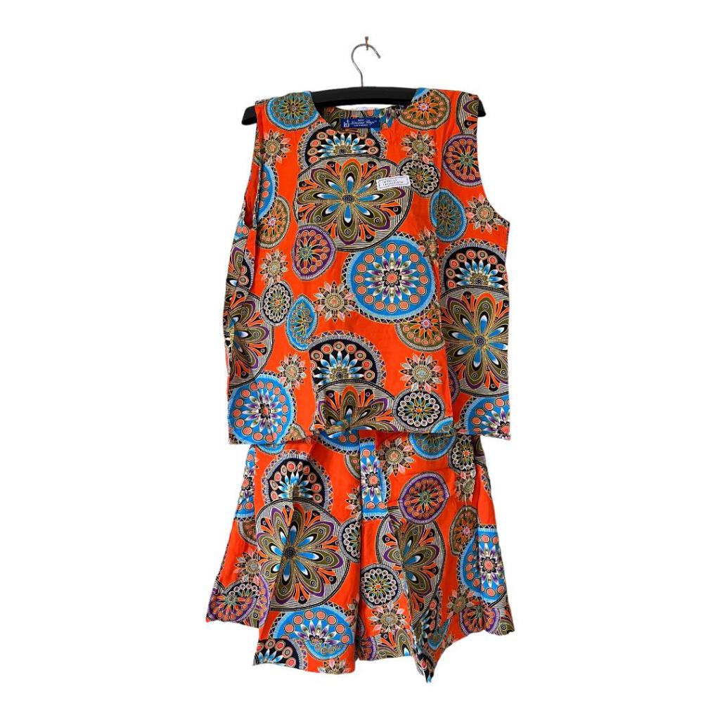 Setelan kulot tanpa lengan batik kencana ungu label biru RC 16 - Stelan kulot yukensi kencana ungu