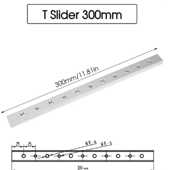 T Track Mitre Slider Bar 300mm Table Saw Runner Gauge Miter Slot FCL