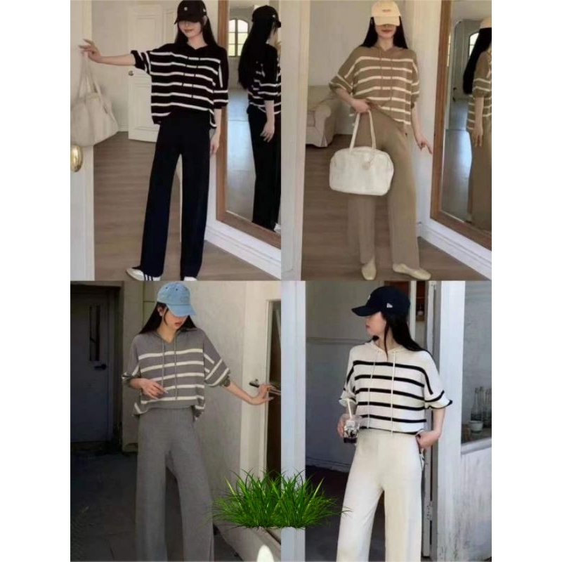 SETELAN HOODIE BAHAN RAJUT HALUS IMPORT