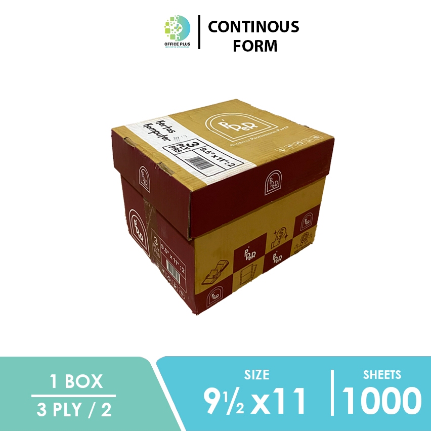 

Kertas Continuous Form 3 ply / Kertas NCR 3 ply K3 9.5 x 11 belah 2 isi 1000 lembar