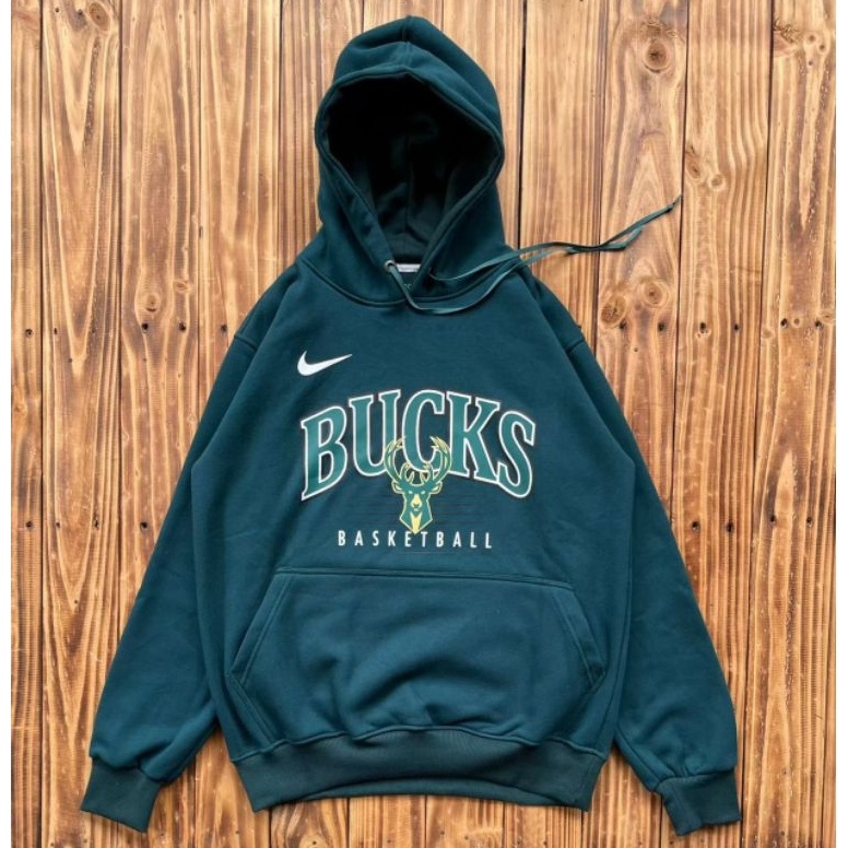 KODE C17V HOODIE JAKET NIKE x MITCHELLNESS BUCKS GREEN FULLTAG  LABEL