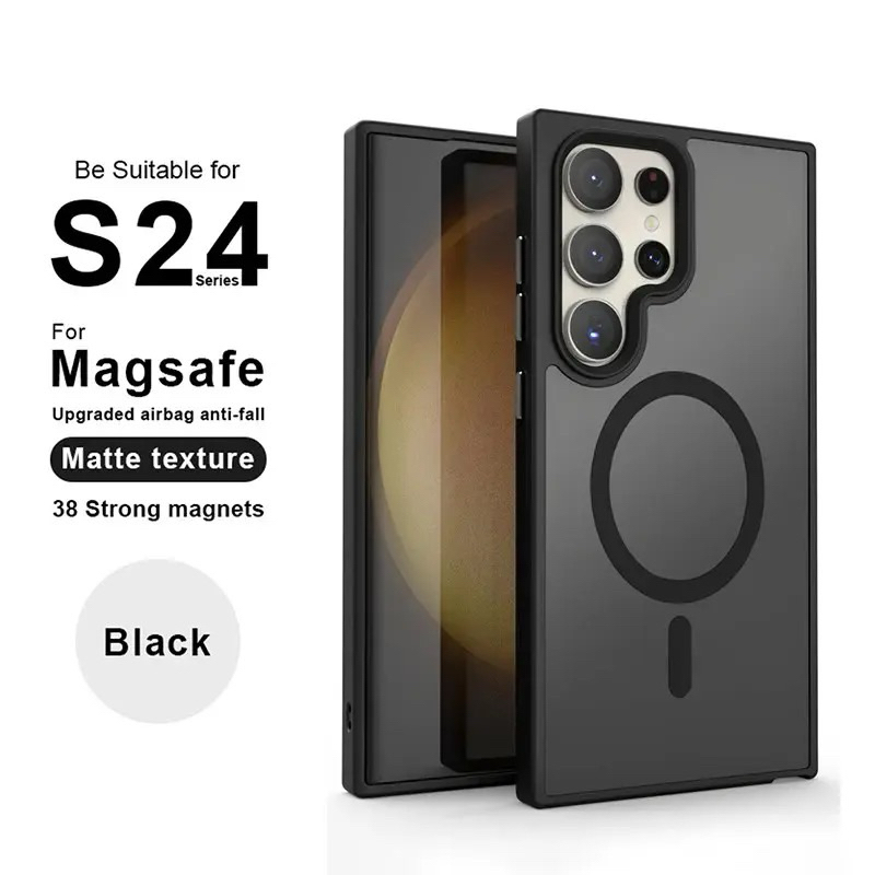 PREMIUM Case Magsafe Matte Hybird Black Edition Samsung S20FE S21FE S23FE S22+ S23+ S24+ S22 S23 S24