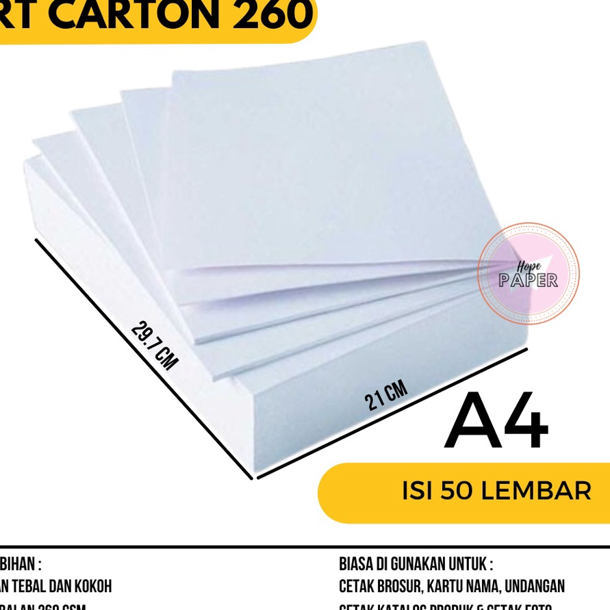 

Wow Art Carton 26 gsm A4 isi 5 lembar Kertas Art Carton 26 gsm Art Karton 26 gsm Kertas Karton A4 26 gsm