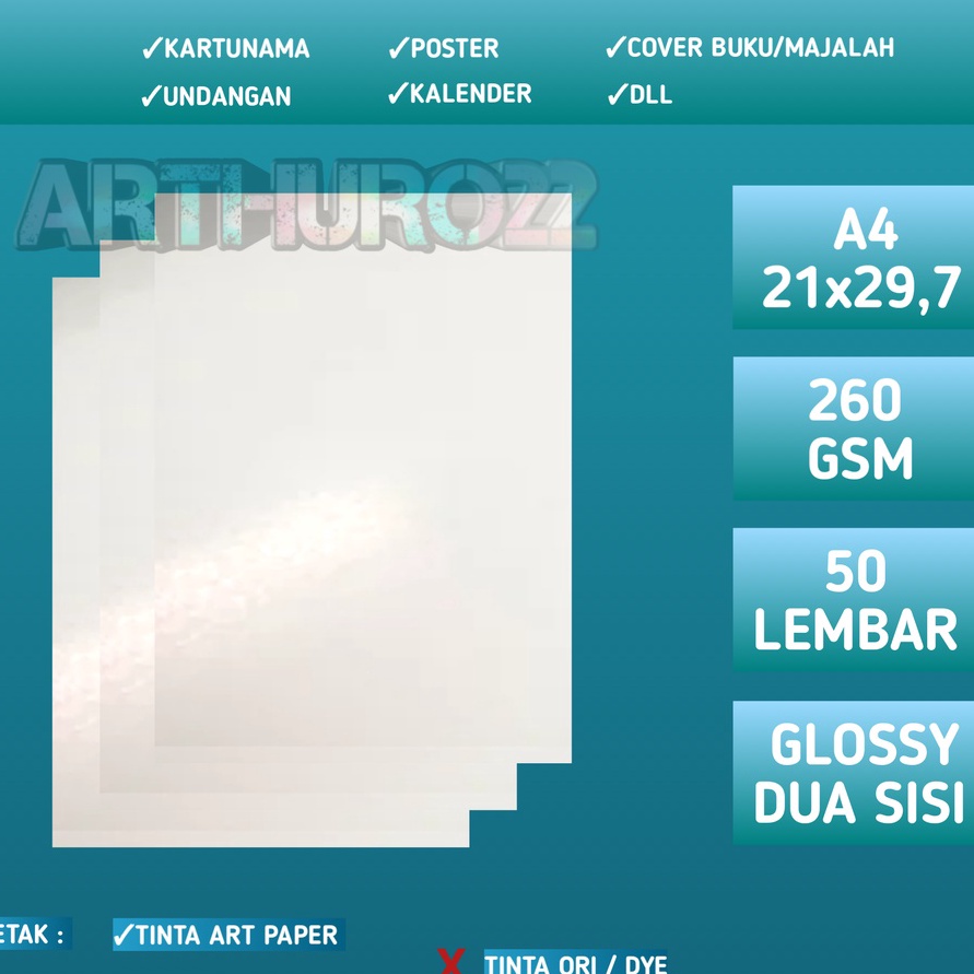 

KF7 Kertas Art Carton 26 gsm A4 isi 5 Lembar Kertas Art Karton Art paper 26 gram A4